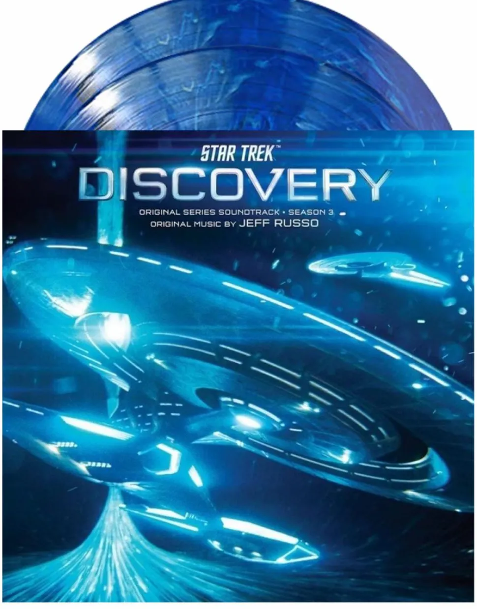 Star Trek: Discovery - Original Series Soundtrack Music From Season 3 By Jeff Russo 2xLP Vinyl Record (Blue & White Marbled Vinyl)