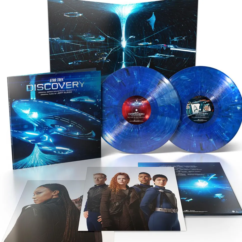 Star Trek: Discovery - Original Series Soundtrack Music From Season 3 By Jeff Russo 2xLP Vinyl Record (Blue & White Marbled Vinyl)