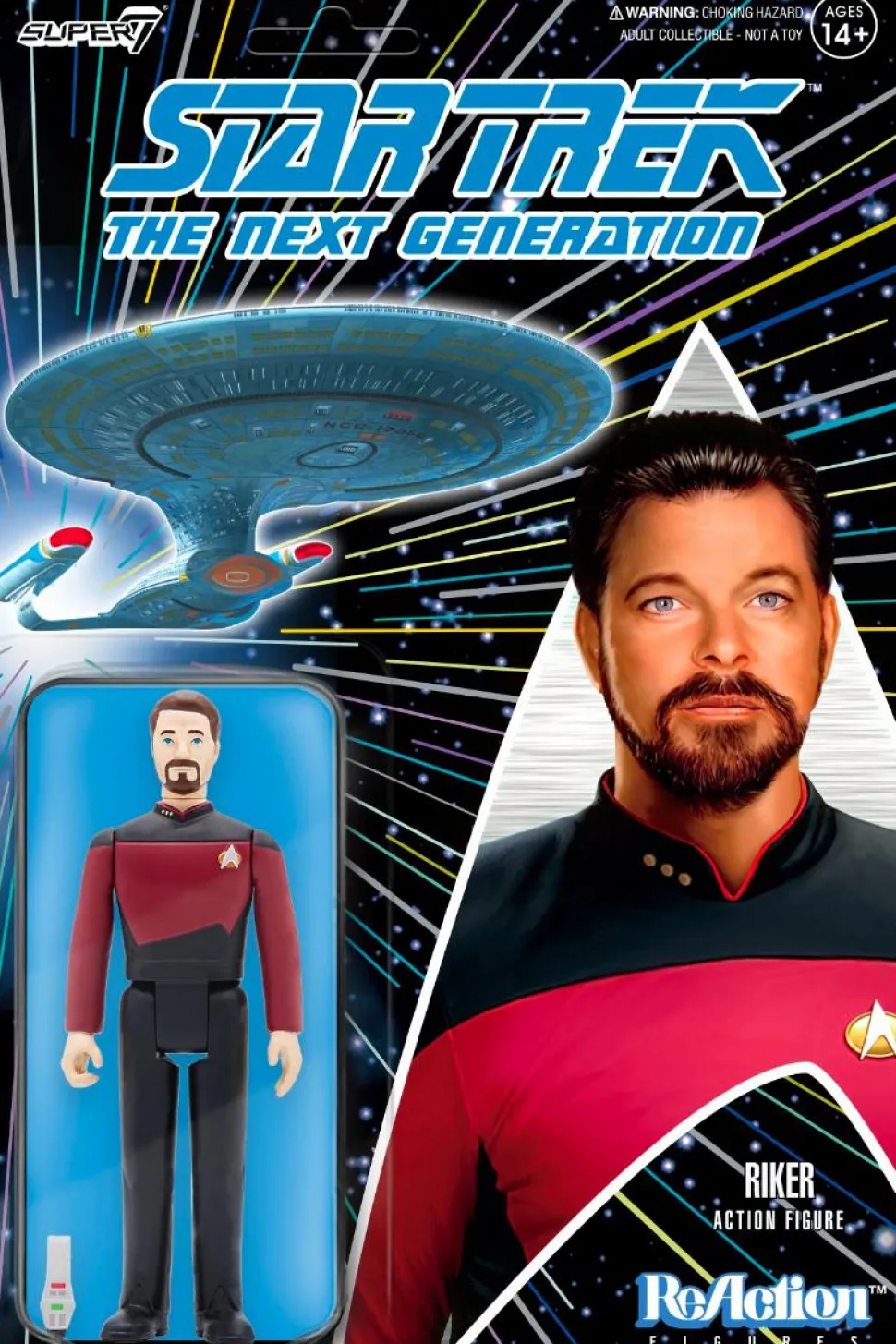 Star Trek: The Next Generation - Commander Riker ReAction 3.75” Action Figure