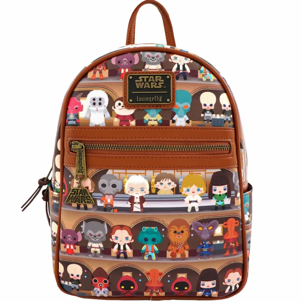 Star Wars - Cantina Chibi Print 10” Faux Leather Mini Backpack