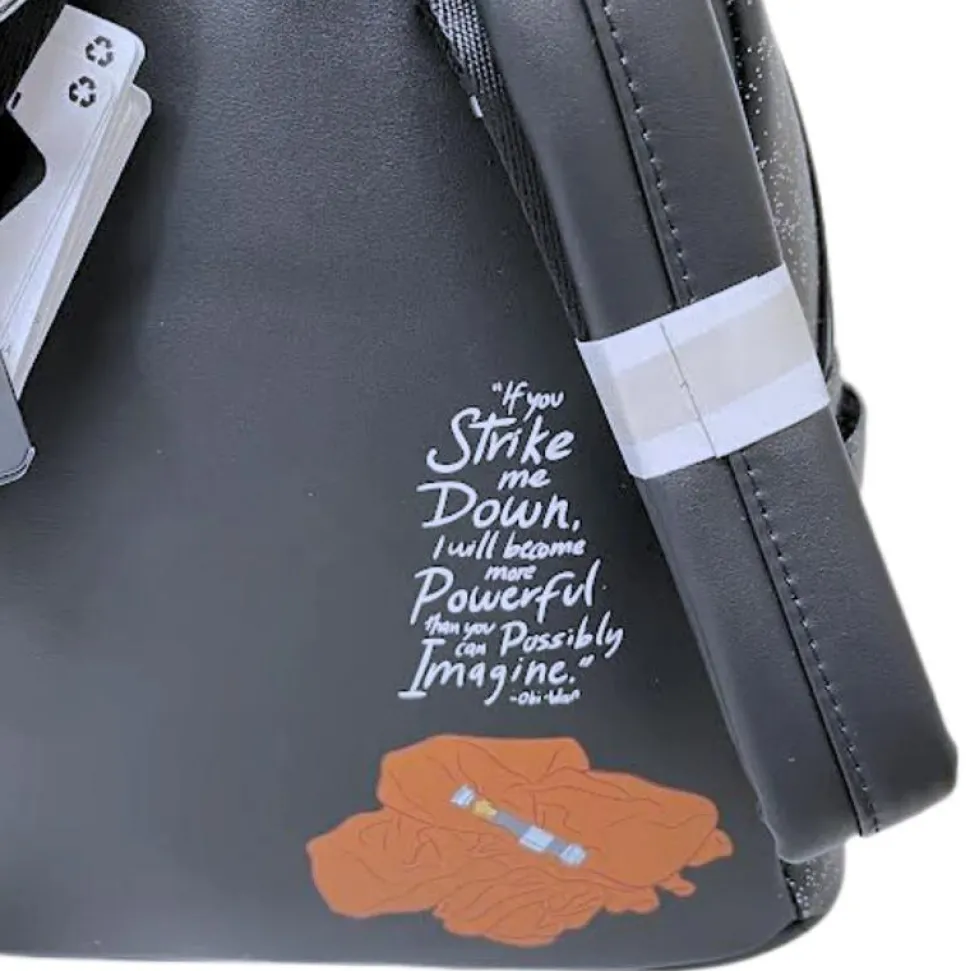 Star Wars - Darth Vader & Obi-Wan Lightsaber Light Up Glow in the Dark 10" Faux Leather Mini Backpack