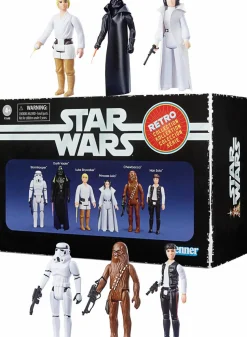 Star Wars - Luke Skywalker, Darth Vader, Han Solo, Princess Leia, Chewbacca & Stormtrooper Retro Collection Kenner 3.75" Action Figure 6-Pack