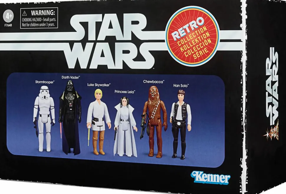 Star Wars - Luke Skywalker, Darth Vader, Han Solo, Princess Leia, Chewbacca & Stormtrooper Retro Collection Kenner 3.75" Action Figure 6-Pack