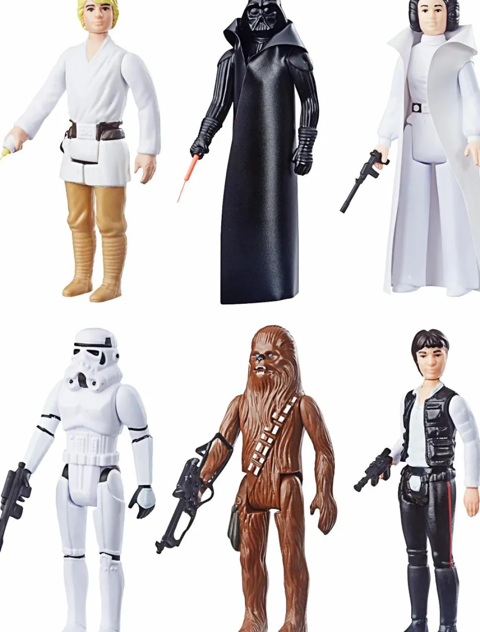 Star Wars - Luke Skywalker, Darth Vader, Han Solo, Princess Leia, Chewbacca & Stormtrooper Retro Collection Kenner 3.75" Action Figure 6-Pack