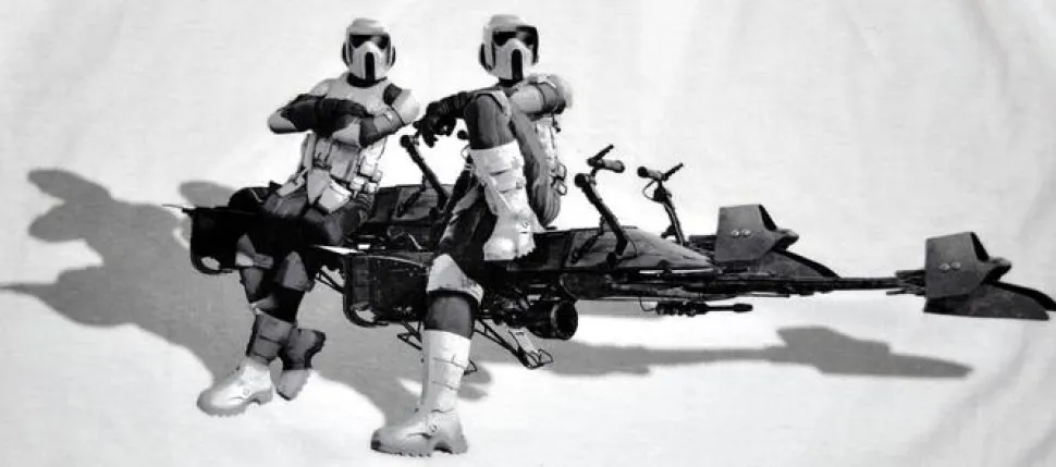 Star Wars - Scout Troopers on Speederbikes White Male T-Shirt
