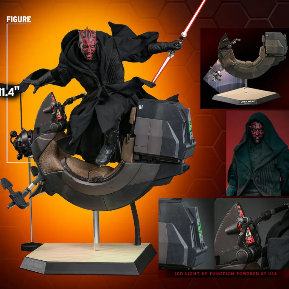 Star Wars Episode I: The Phantom Menace - Darth Maul with Sith Speeder 25th Anniversary 1/6th Scale Hot Toys Action Figure