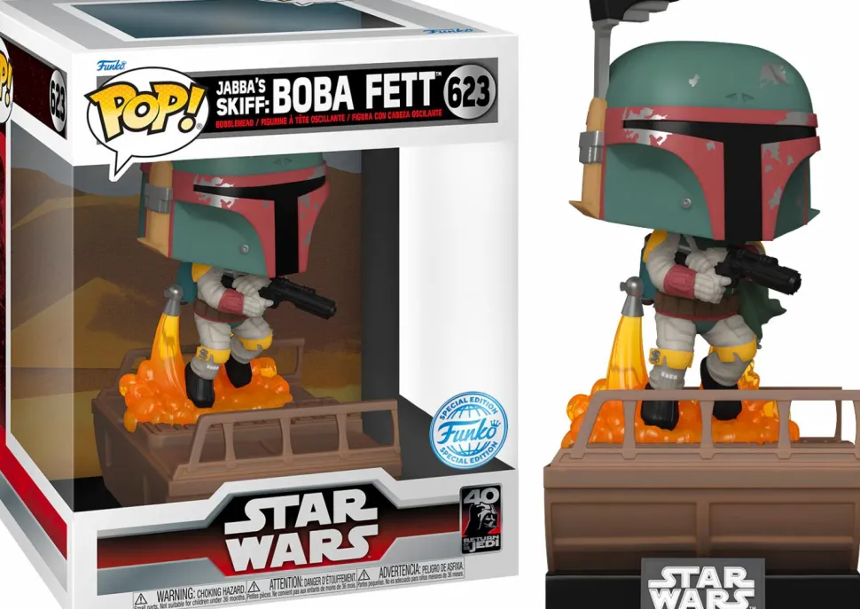 Star Wars Episode VI: Return of the Jedi - Boba Fett Jabba's Skiff 40th Anniversary Build-A-Scene Deluxe Pop! Vinyl Figure