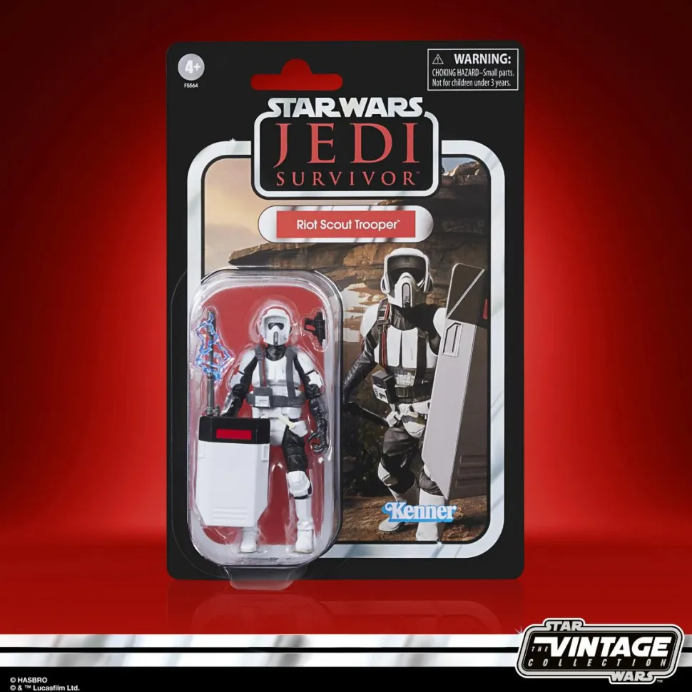Star Wars Jedi: Survivor - Riot Scout Trooper, MagnaGuard & KX Security Droid Gaming Greats Vintage Collection Kenner 3.75” Scale Action Figure 3-Pack