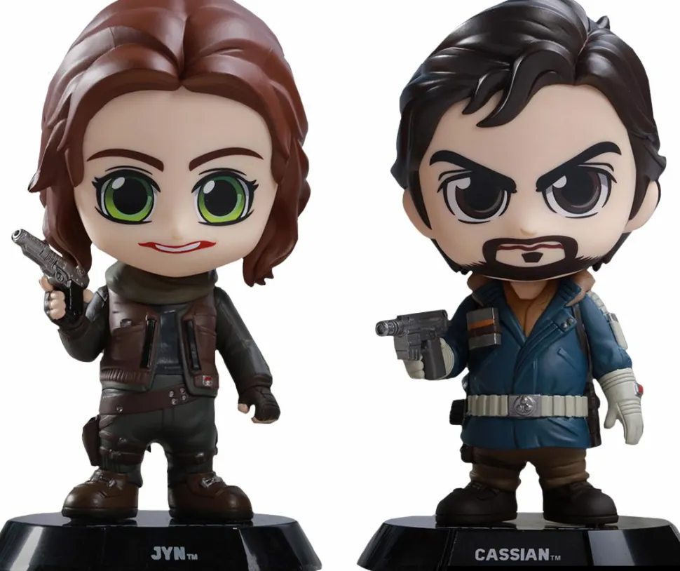 Star Wars: Rogue One - Jyn & Cassian Cosbaby 3.75” Hot Toys Bobble Head Figure 2-Pack