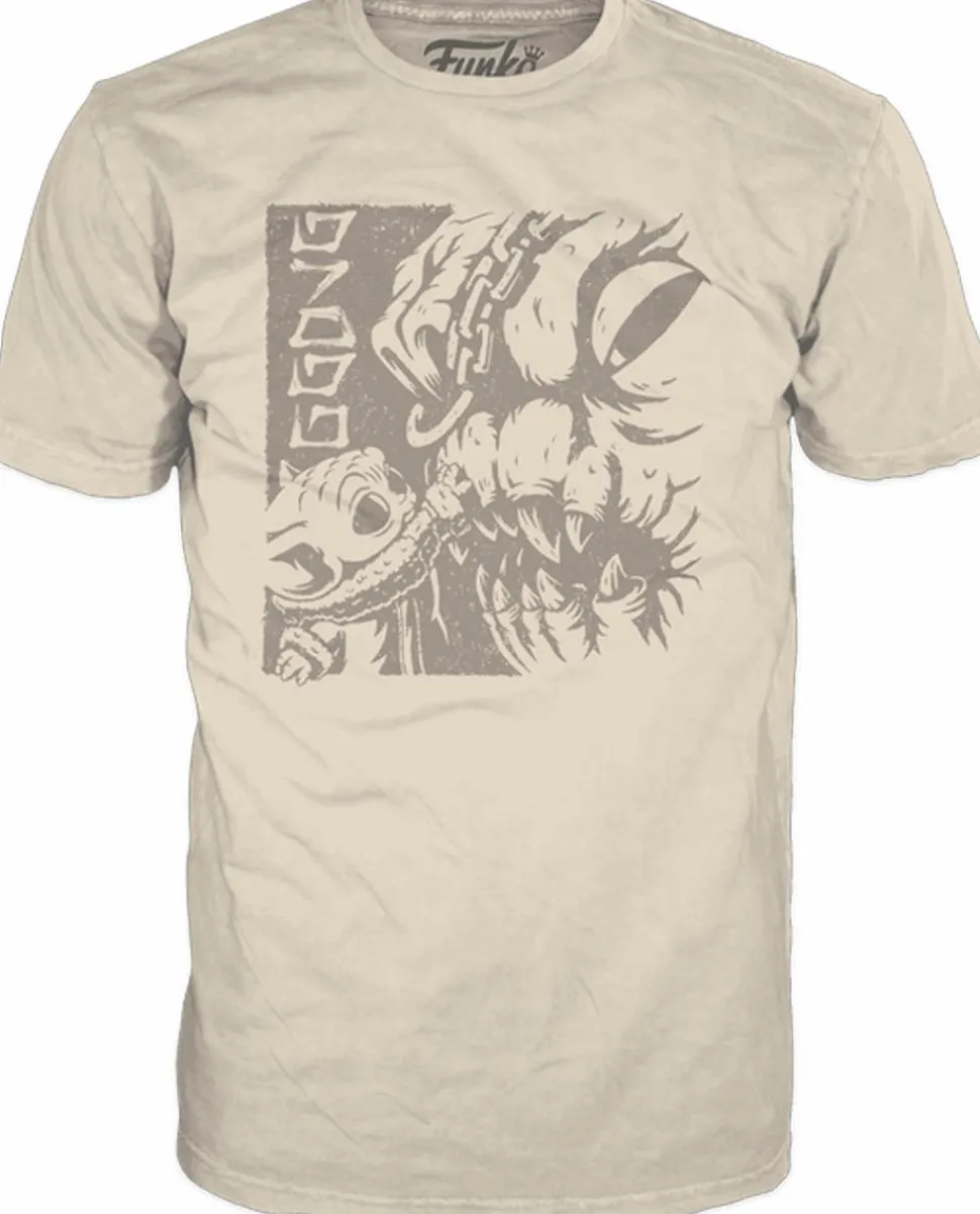 Star Wars: The Book of Boba Fett - Grogu with Rancor Pop! Tees Unisex Sand T-Shirt