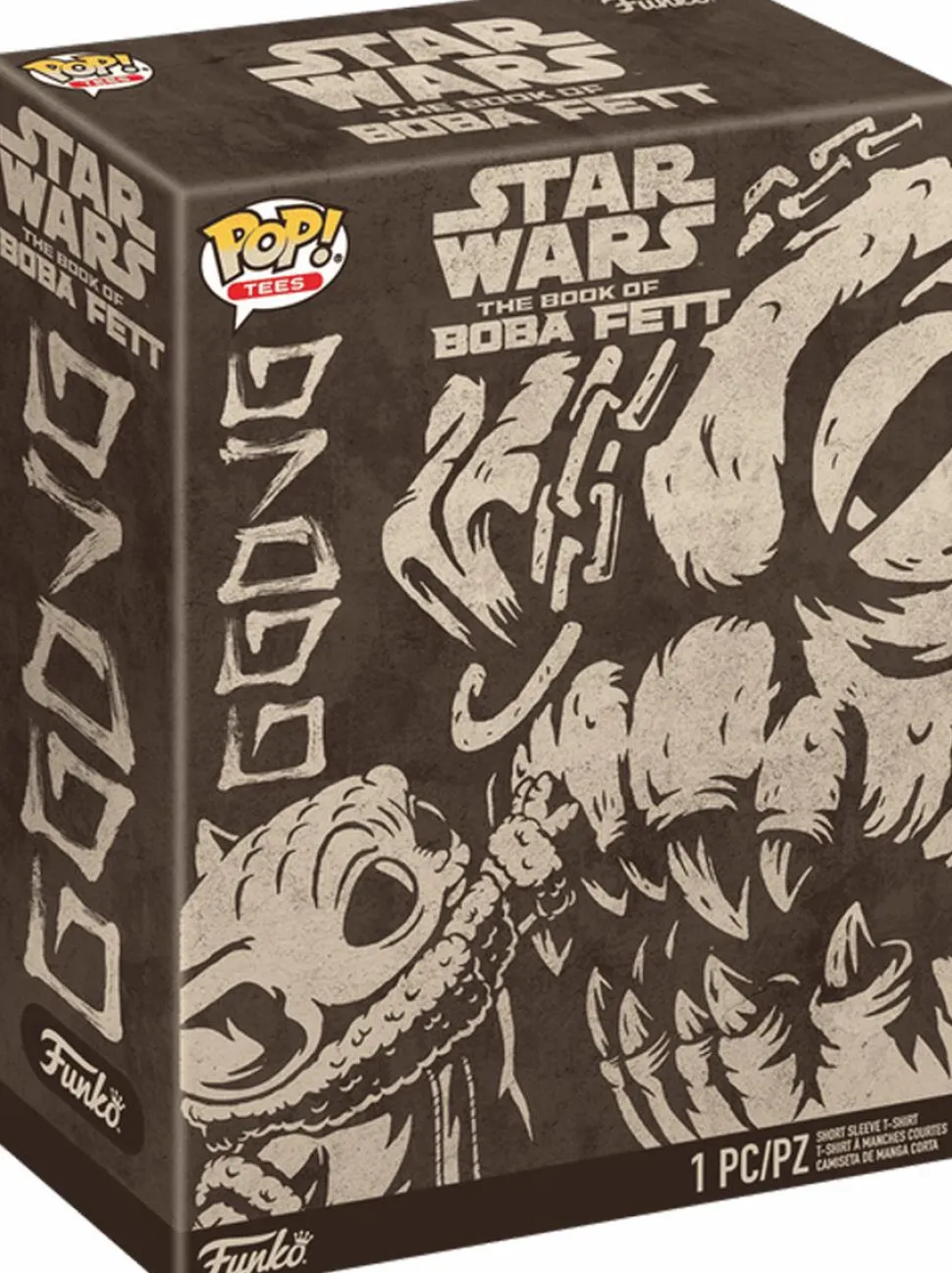 Star Wars: The Book of Boba Fett - Grogu with Rancor Pop! Tees Unisex Sand T-Shirt