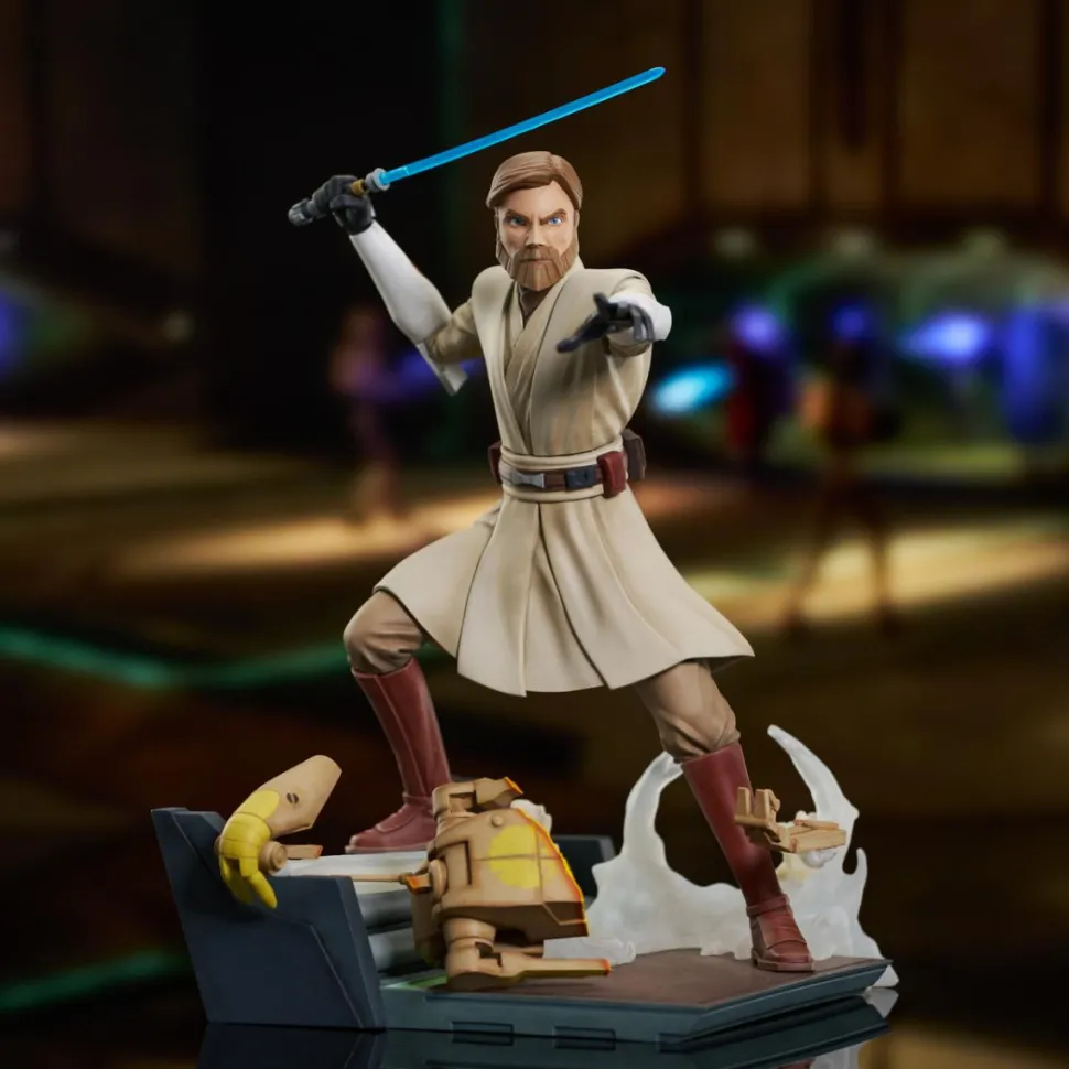 Star Wars: The Clone Wars - General Obi-Wan Kenobi Deluxe Gallery 11" PVC Diorama Statue