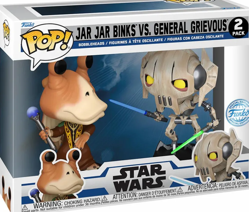 Star Wars: The Clone Wars - Jar Jar Binks vs General Grievous Pop! Vinyl Figure 2-Pack