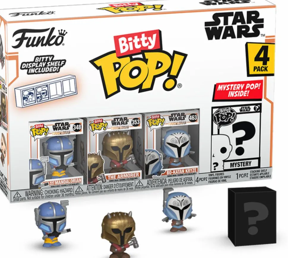 Star Wars: The Mandalorian - Heavy Infantry Mandalorian, The Armorer, Bo-Katan Kryze & Mystery Bitty Pop! Vinyl Figure 4-Pack