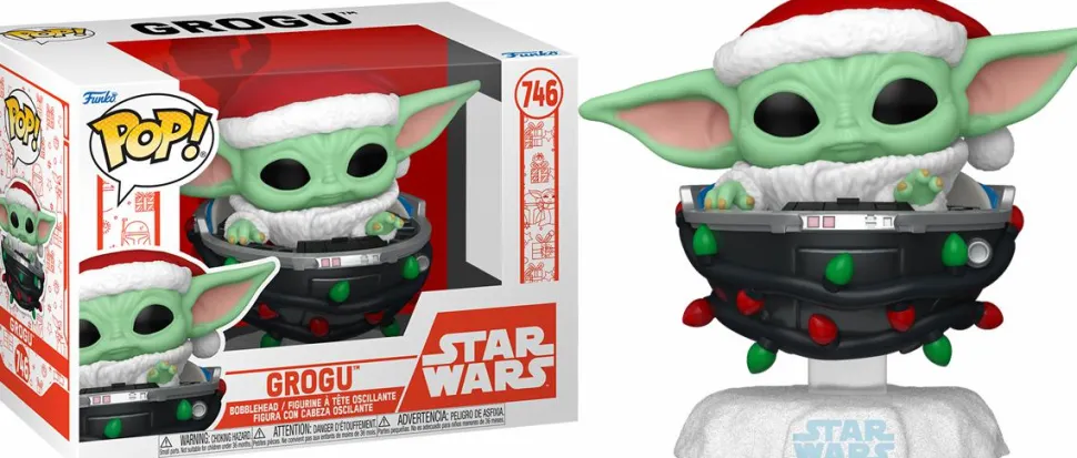 Star Wars: The Mandalorian - Grogu with Santa Hat in Pram (Holiday) Pop! Vinyl Figure