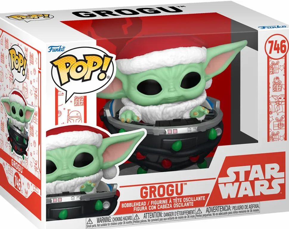 Star Wars: The Mandalorian - Grogu with Santa Hat in Pram (Holiday) Pop! Vinyl Figure