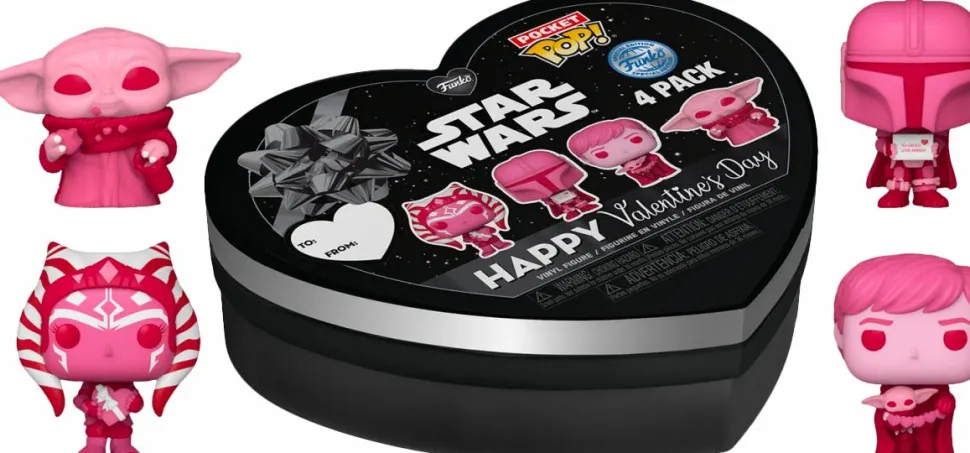 Star Wars: The Mandalorian - Valentine’s Day Heart-Shaped Box Pocket Pop! Vinyl Figure 4-Pack