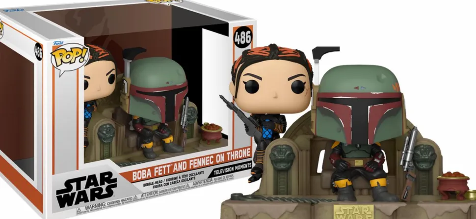 Star Wars: The Mandalorian - Boba Fett & Fennec Shand on Throne TV Moments Pop! Vinyl Figure 2-Pack