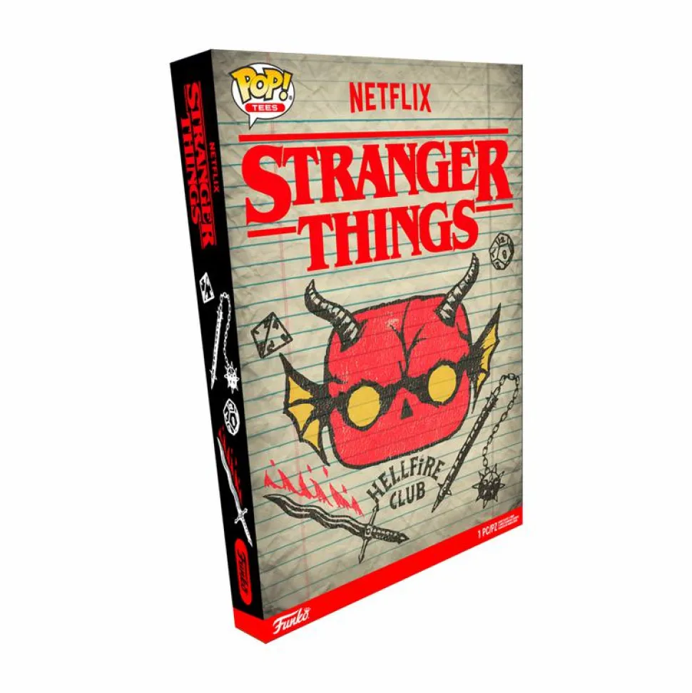 Stranger Things 4 - Hellfire Club Pop! Tees Unisex White / Black Raglan T-Shirt