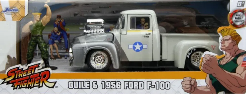 Street Fighter - Guile & 1856 Ford F-100 Anime Hollywood Rides 1/24th Scale Die-Cast Vehicle Replica
