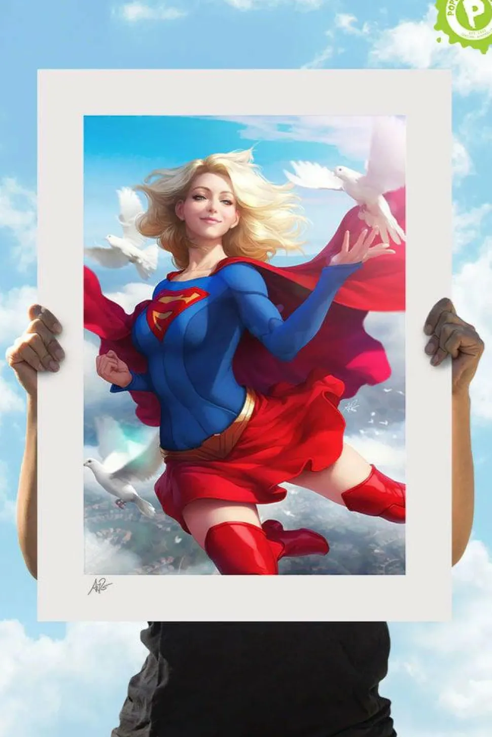 Superman - Supergirl Premium Art Print by Stanley ‘Artgerm’ Lau