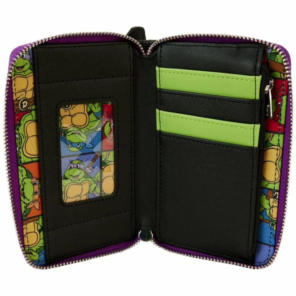 Teenage Mutant Ninja Turtles - 40th Anniversary Vintage Arcade Lenticular Glow in the Dark 4" Faux Leather Zip-Around Wallet