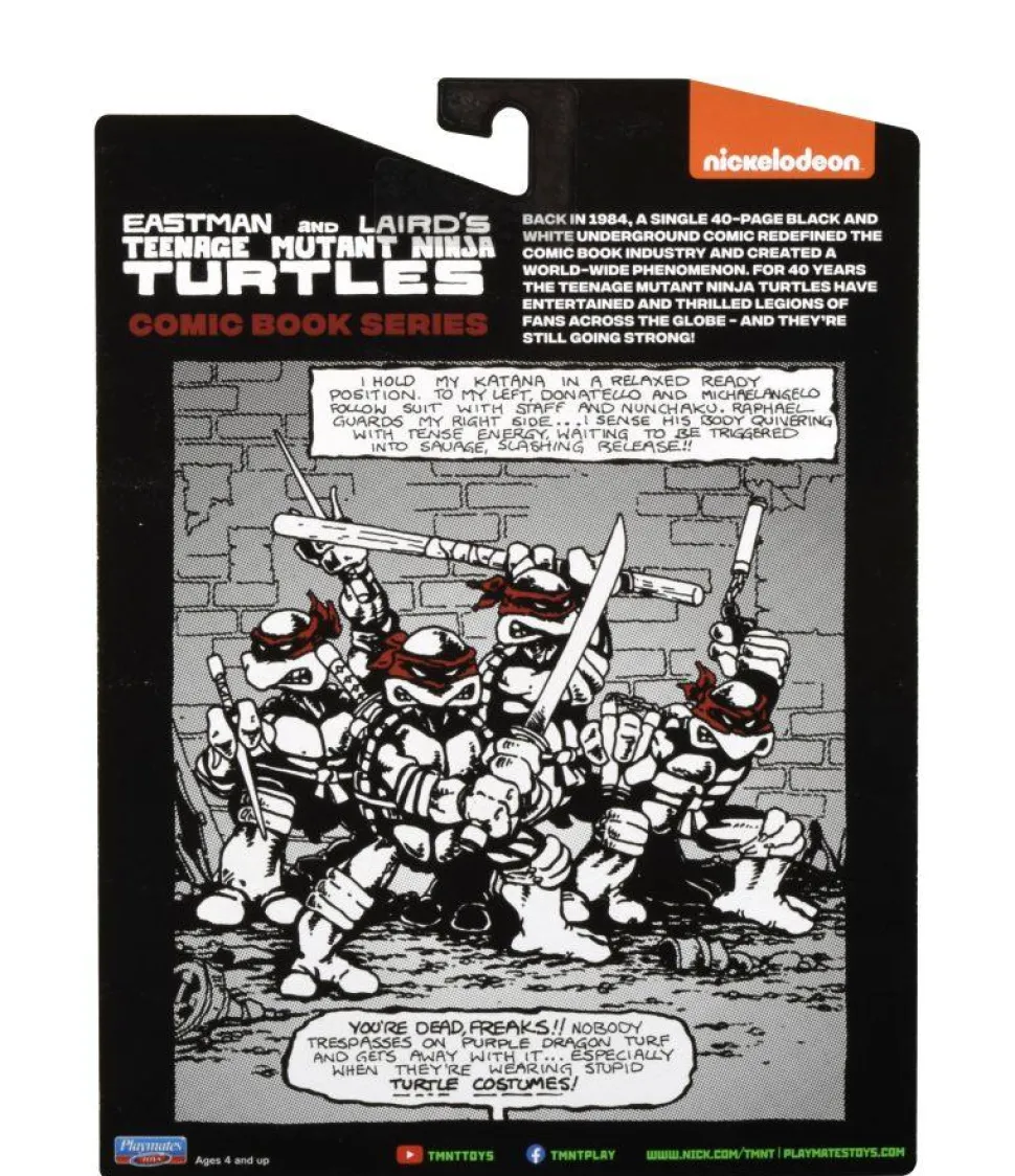 Teenage Mutant Ninja Turtles (1984) - Original Comic Book Series Black & White Turtles 40th Anniversary 4" Action Figure 4-Pack