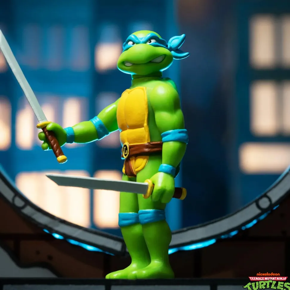 Teenage Mutant Ninja Turtles (1987) - Leonardo (Toon) ReAction 3.75" Action Figure