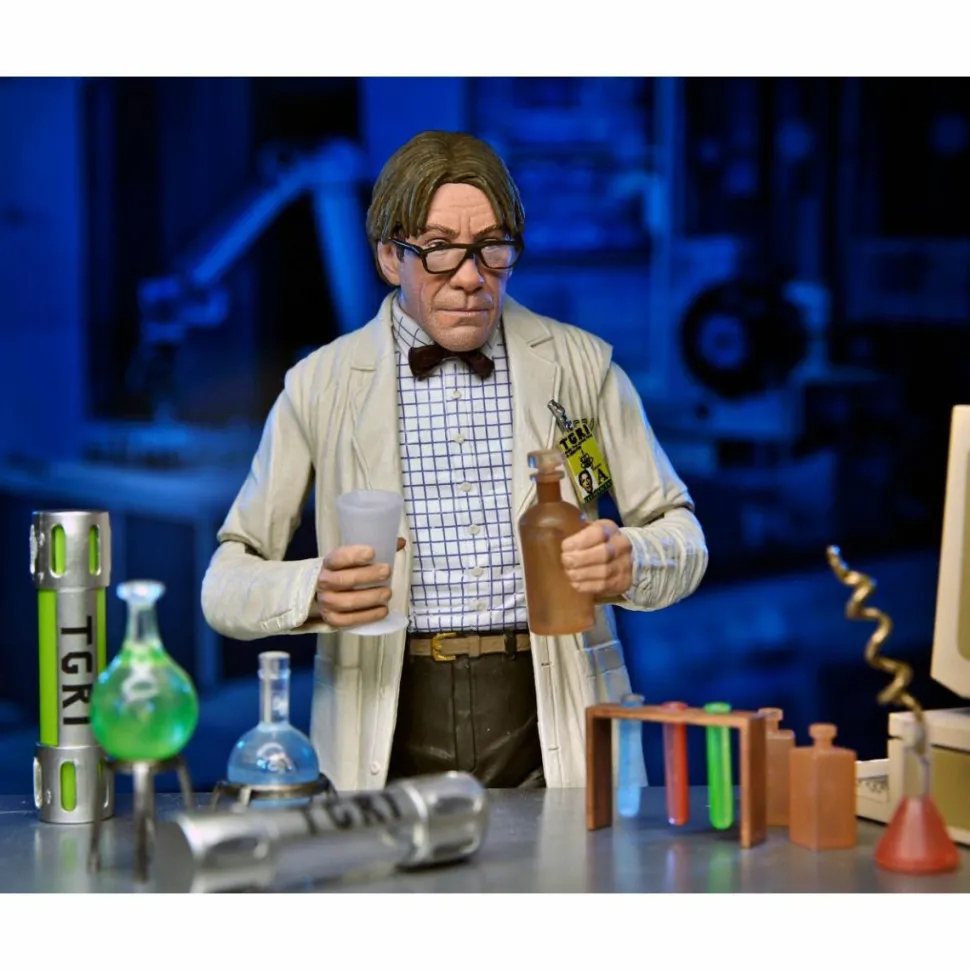Teenage Mutant Ninja Turtles II: The Secret of the Ooze (1991) - Professor Jordan Perry 7" Scale Action Figure 2-Pack