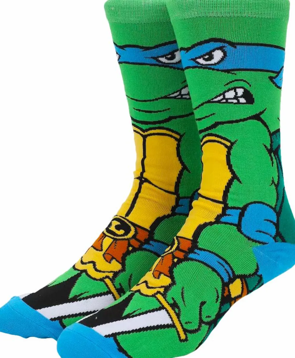 Teenage Mutant Ninja Turtles (1987) - Leonardo Animigos 360 Character Crew Socks (US Men's 8-12)