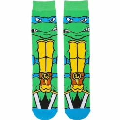 Teenage Mutant Ninja Turtles (1987) - Leonardo Animigos 360 Character Crew Socks (US Men's 8-12)