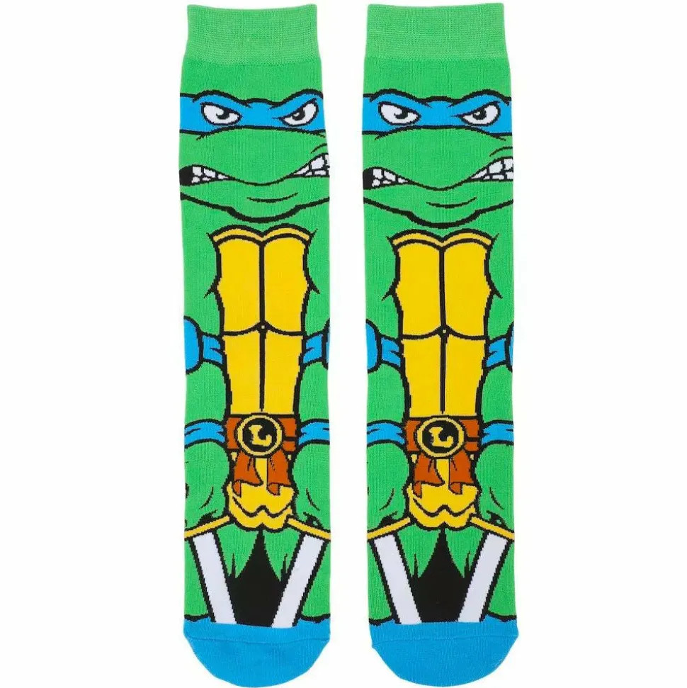 Teenage Mutant Ninja Turtles (1987) - Leonardo Animigos 360 Character Crew Socks (US Men's 8-12)