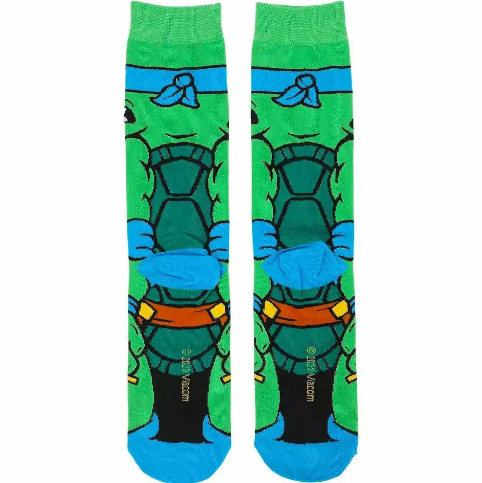 Teenage Mutant Ninja Turtles (1987) - Leonardo Animigos 360 Character Crew Socks (US Men's 8-12)