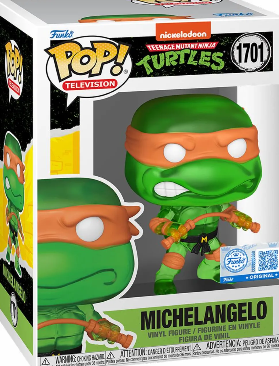 Teenage Mutant Ninja Turtles - Michelangelo (Translucent Green) Pop! Vinyl Figure (Popcultcha Exclusive)