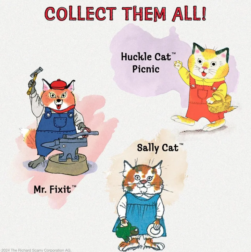 The Busy World of Richard Scarry - Huckle Cat Picnic (Overalls) ReAction 3.75" Action Figure (Wave 2)