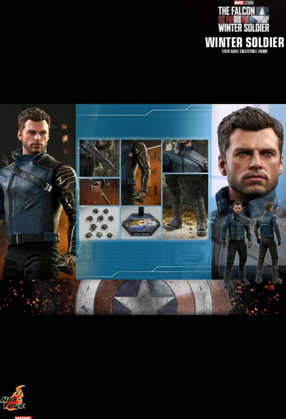 The Falcon and the Winter Soldier - Captain America & Winter Solider Hot Toys 1/6th Scale Action Figure Bundle (Set of 2)