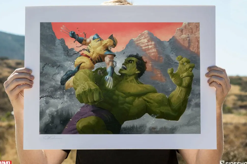 The Incredible Hulk - Hulk and Wolverine: First Appearance Variant Premium Art Print by Paolo Rivera
