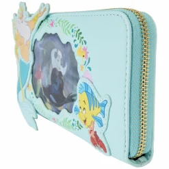 The Little Mermaid (1989) - Ariel Princess Lenticular 4" Faux Leather Zip-Around Wristlet Wallet