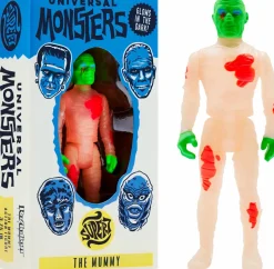 The Mummy (1932) - The Mummy Costume Colours Glow-in-the-Dark ReAction 3.75” Action Figure in Box Packaging