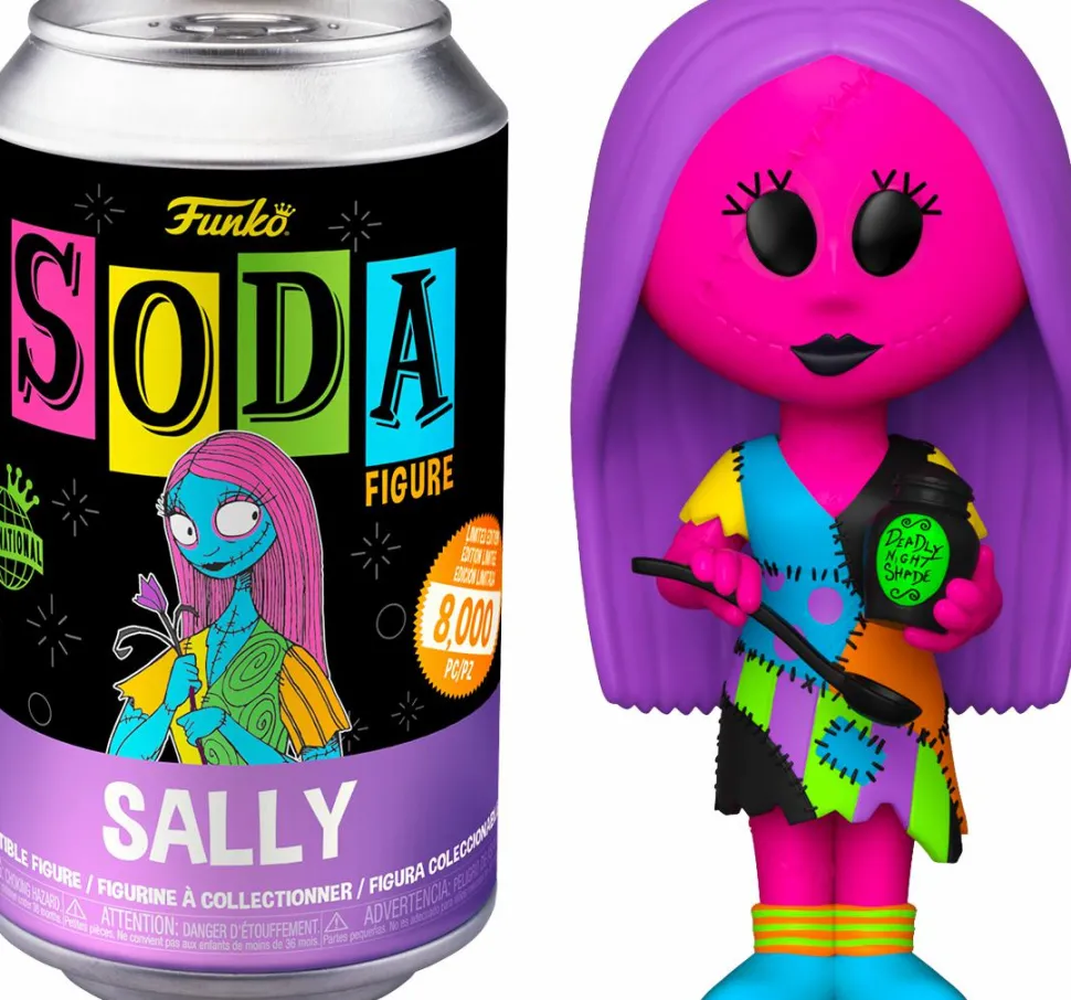 The Nightmare Before Christmas - Sally Blacklight Vinyl SODA Figure in Collector Can (International Edition)