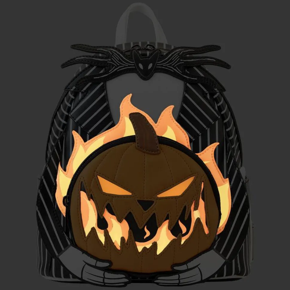 The Nightmare Before Christmas - Pumpkin Head Jack Glow in the Dark 10" Faux Leather Mini Backpack
