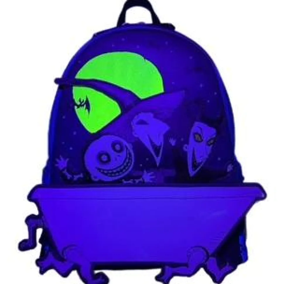 The Nightmare Before Christmas - Lock, Shock & Barrel Glow in the Dark 10” Faux Leather Mini Backpack