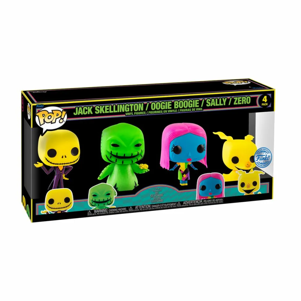 The Nightmare Before Christmas - Jack, Oogie Boogie, Sally & Zero Blacklight Pop! Vinyl Figure 4-Pack