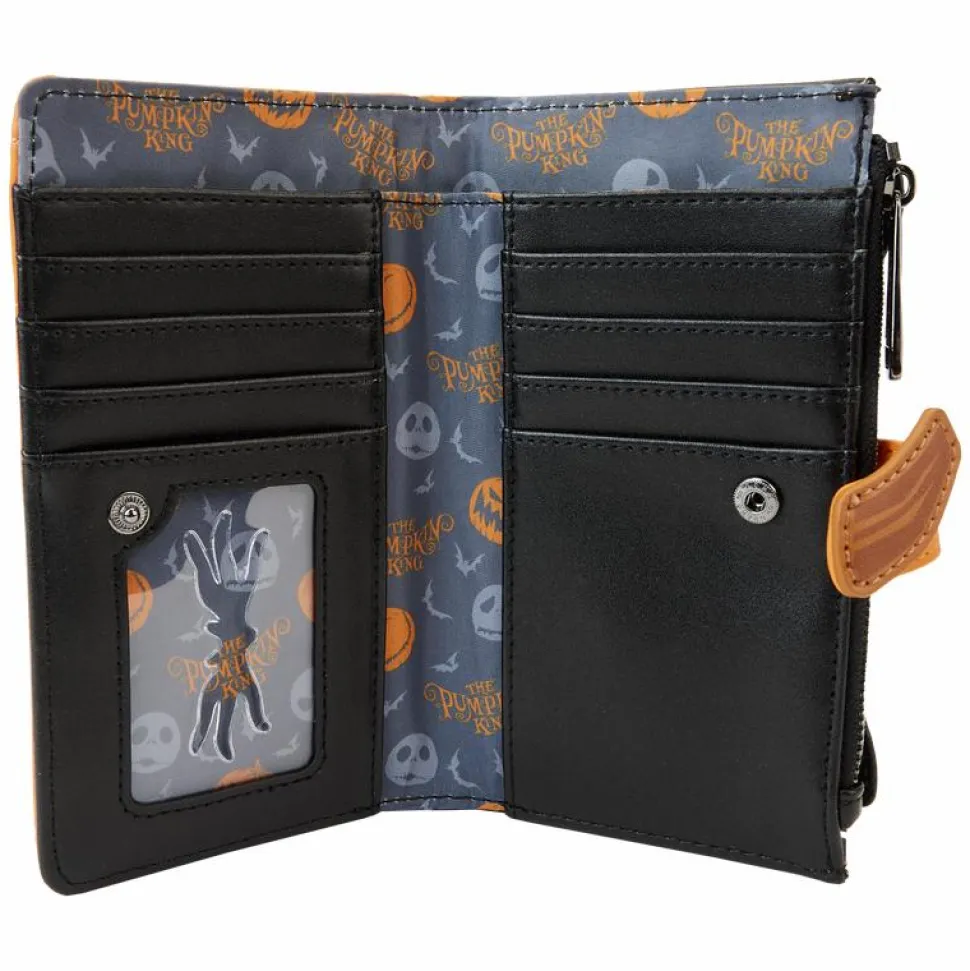 The Nightmare Before Christmas - Pumpkin Head Jack Glow in the Dark 4" Faux Leather Zip-Around Wallet