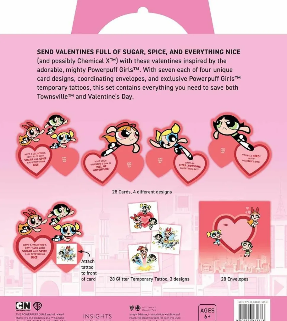 The Powerpuff Girls - Temporary Tattoos & Valentine's Day Cards Box Set