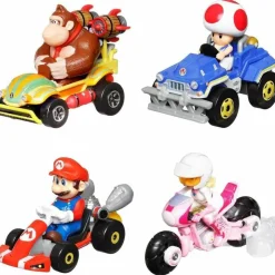 The Super Mario Bros. Movie (2023) - Donkey Kong, Toad, Mario & Princess Peach Hot Wheels 1/64th Scale Die-Cast Vehicle Replica