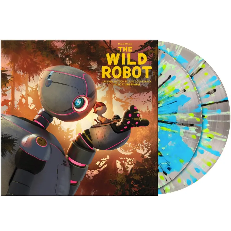The Wild Robot (2024) - Original Motion Picture Soundtrack Music by Kris Bowers 2xLP Vinyl Record (Crystal Clear with Blue Orb & Green, Mint, Blue, and Black Splatter Coloured Vinyl)