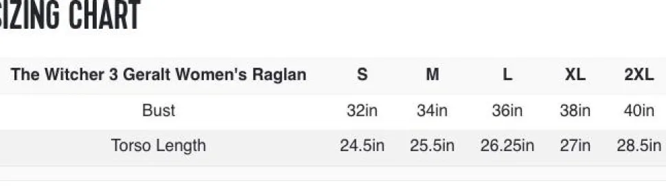 The Witcher 3: Wild Hunt - Geralt Female Raglan Shirt