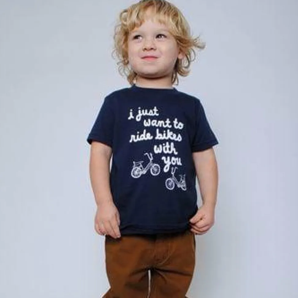 Toddland - Toddlerland I Just Want To Ride Bikes With You Kids T-Shirt