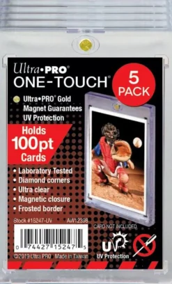Ultra Pro - Clear 100pt Magnetic UV One-Touch Card Holder 5-Pack